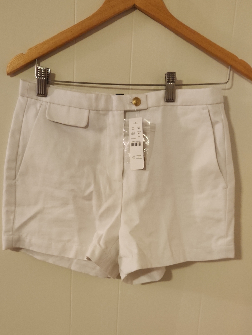 NWT J. Crew White Linen Blend Tailored Bermuda Shorts